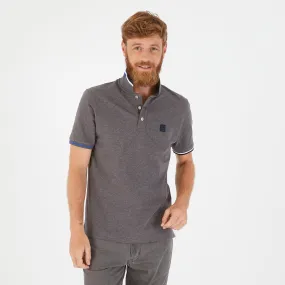 Polo en jersey à détails contrastés gris