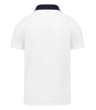 Polo jersey bicolore homme blanc navy
