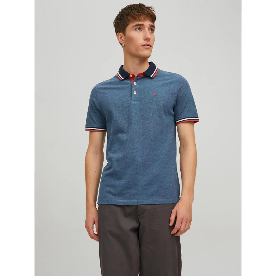 Polo Slim Fit Polo Manches courtes Bleu Marine en coton Zeke Jack & Jones - Maillot de corps Homme sur MenCorner