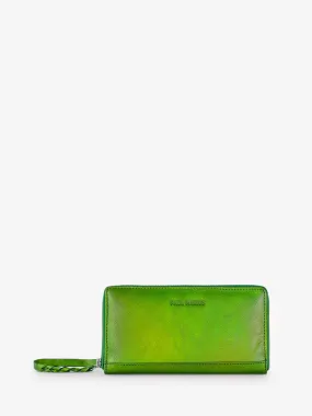 PORTEFEUILLE CUIR FEMME VERT LePortefeuille Charlotte - Absinthe