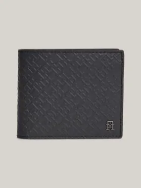 Portefeuille deux volets TH Monogram en cuir | Noir | Tommy Hilfiger