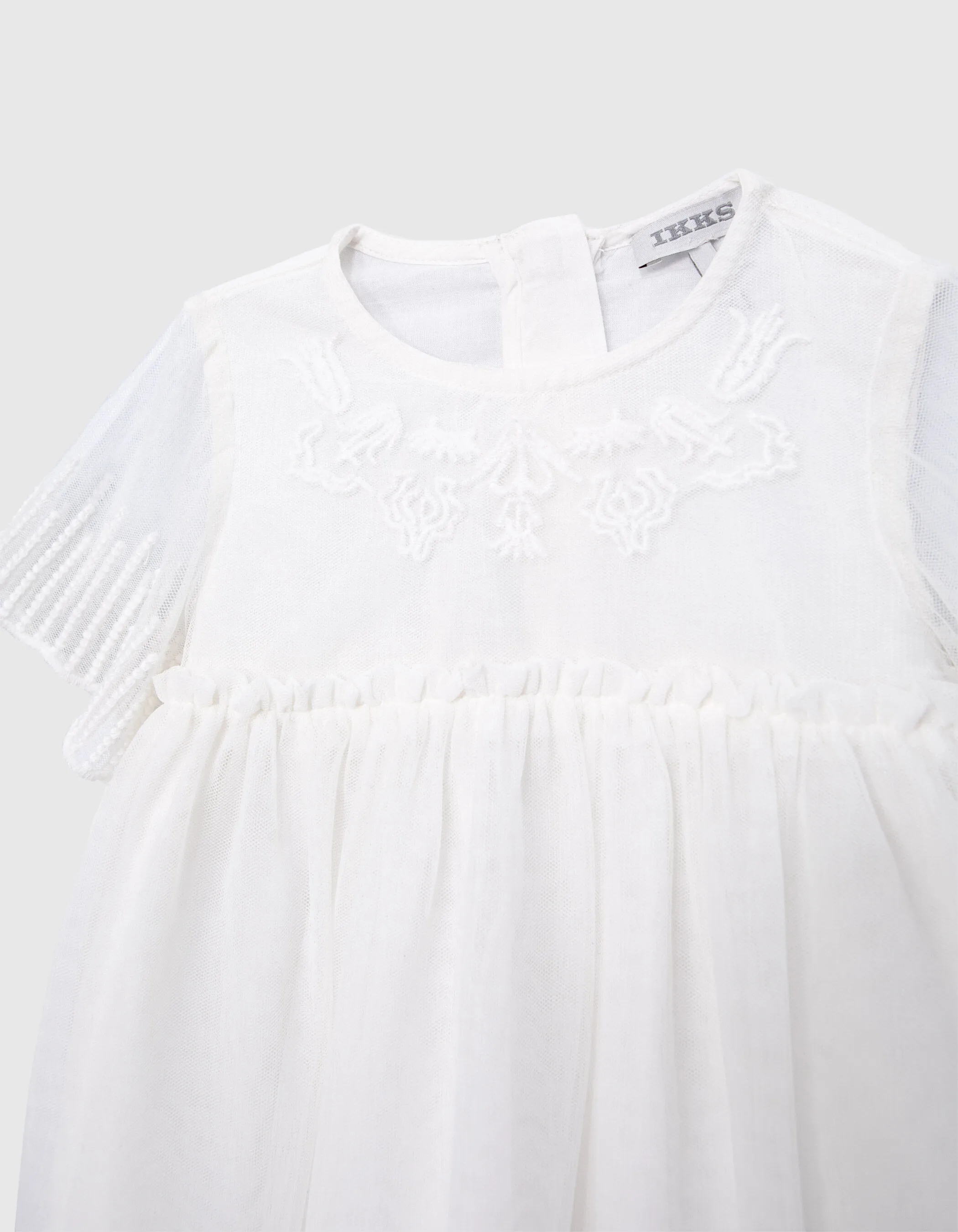 Robe cérémonie écrue tulle brodé bébé fille