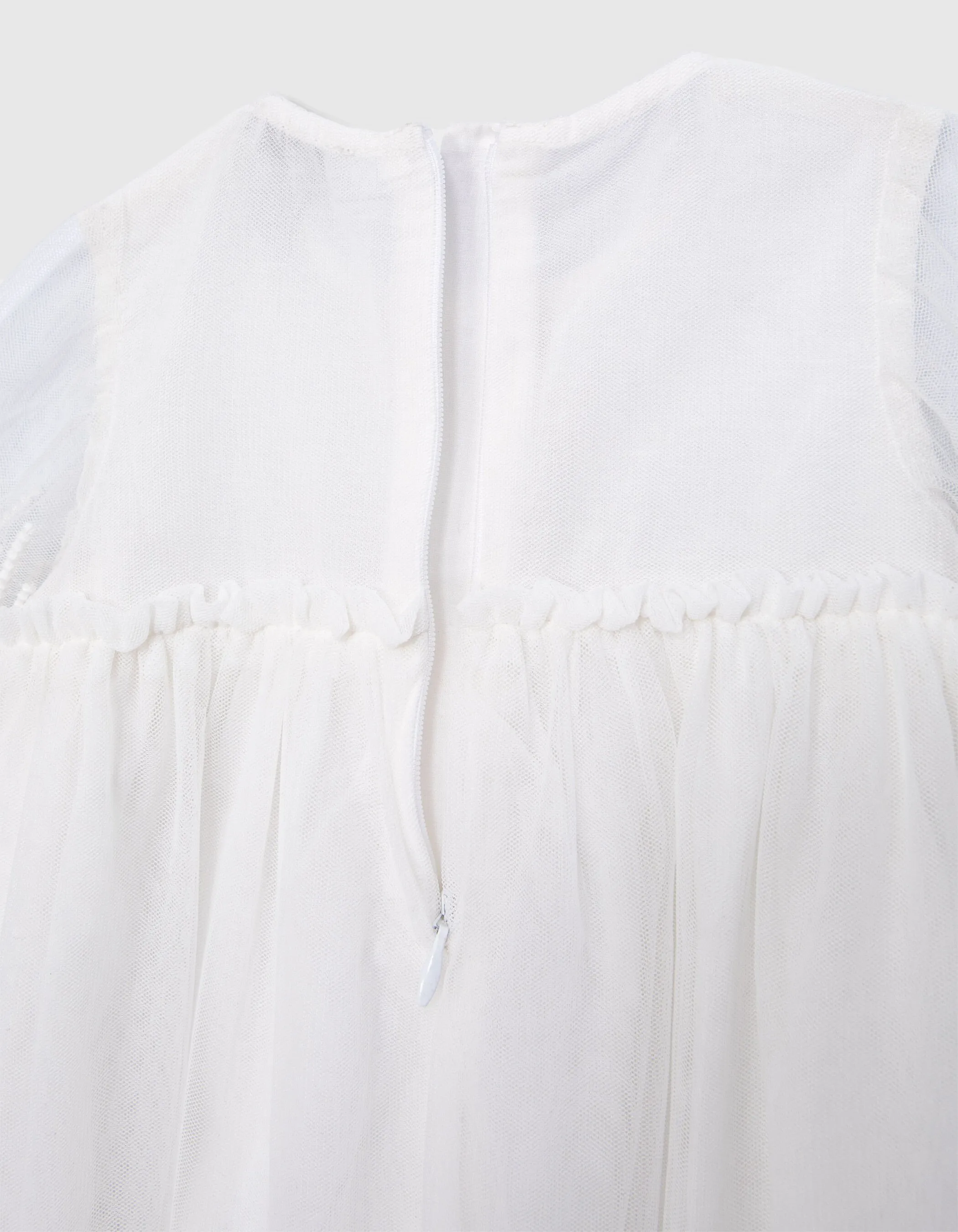 Robe cérémonie écrue tulle brodé bébé fille