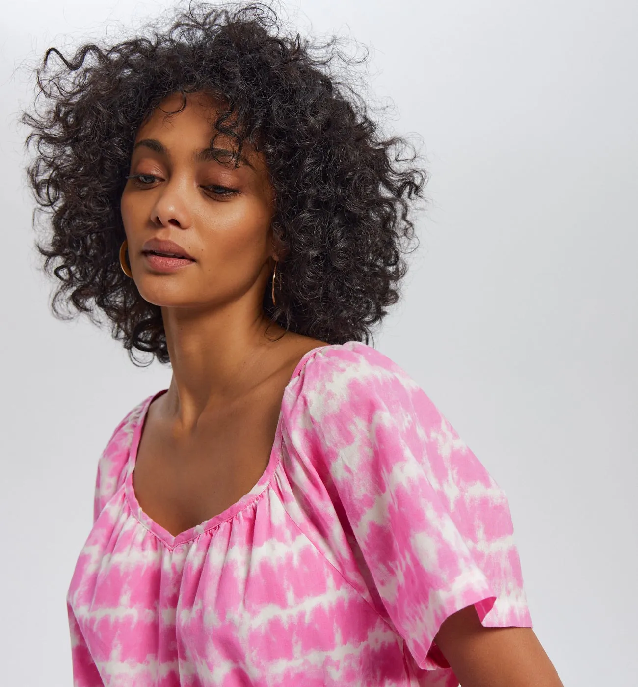 Robe courte tie dye - Rose