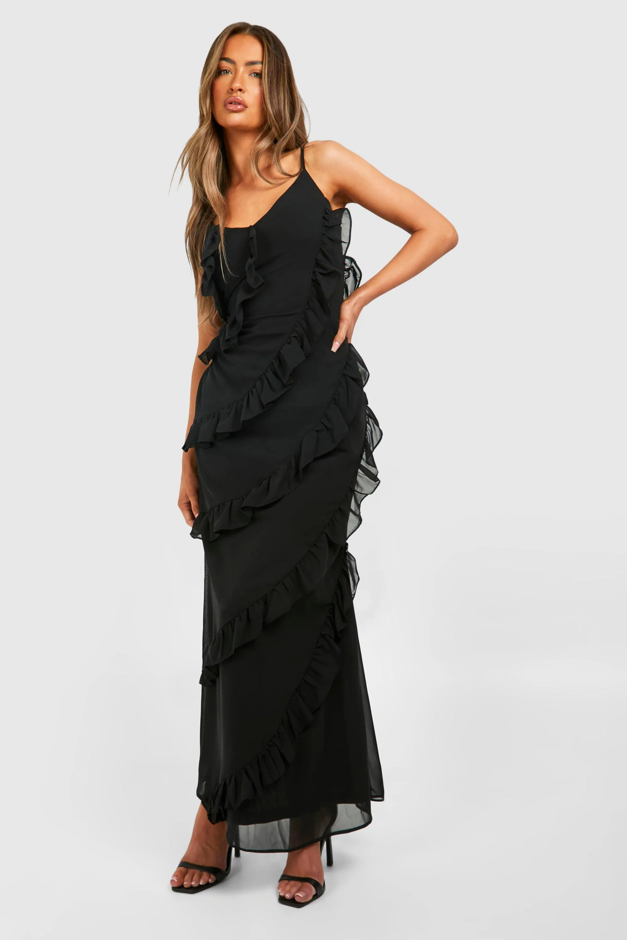Robe longue à volants