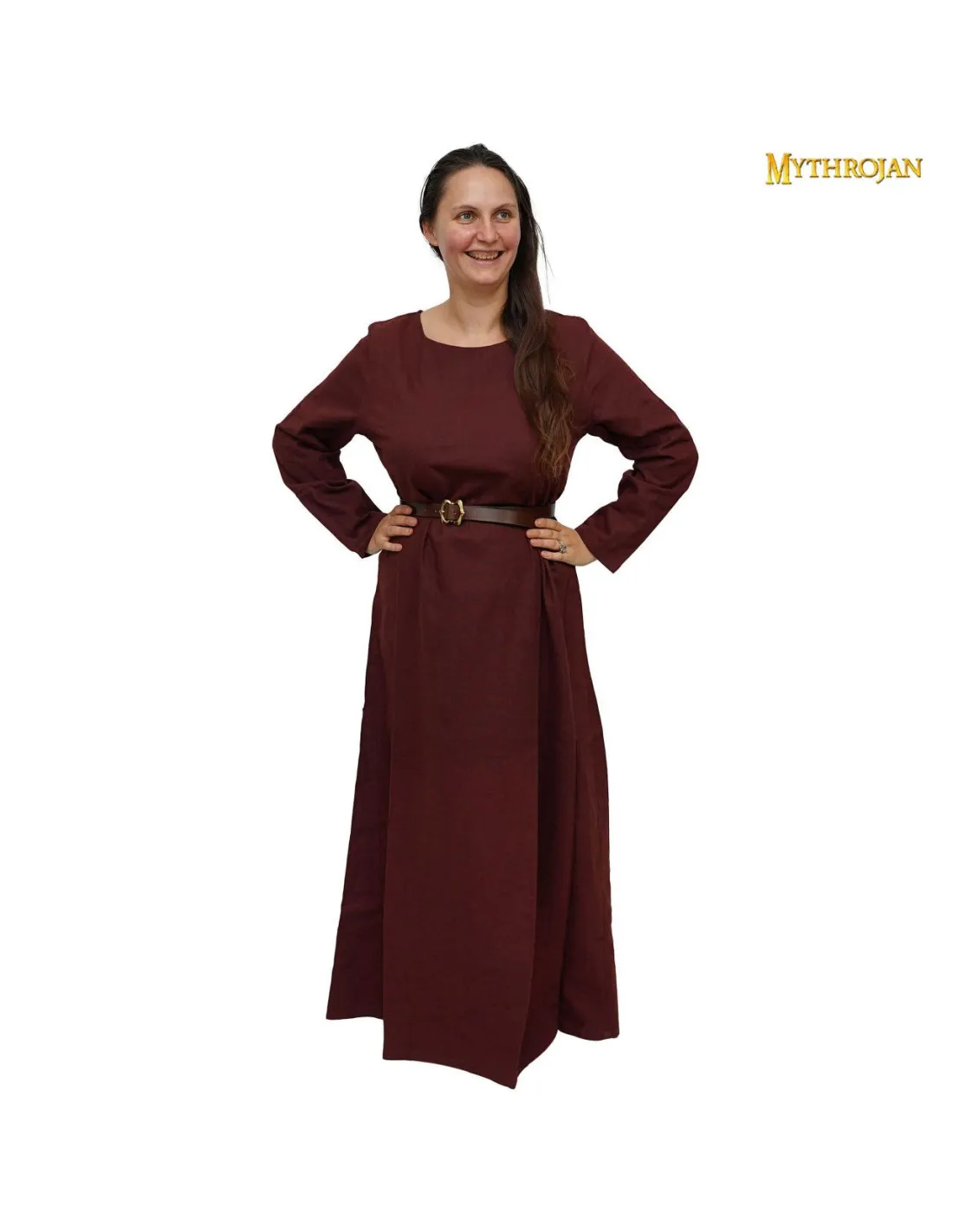 Robe longue médiévale Xe-XVe siècles, marron ⚔️ Boutique Épées