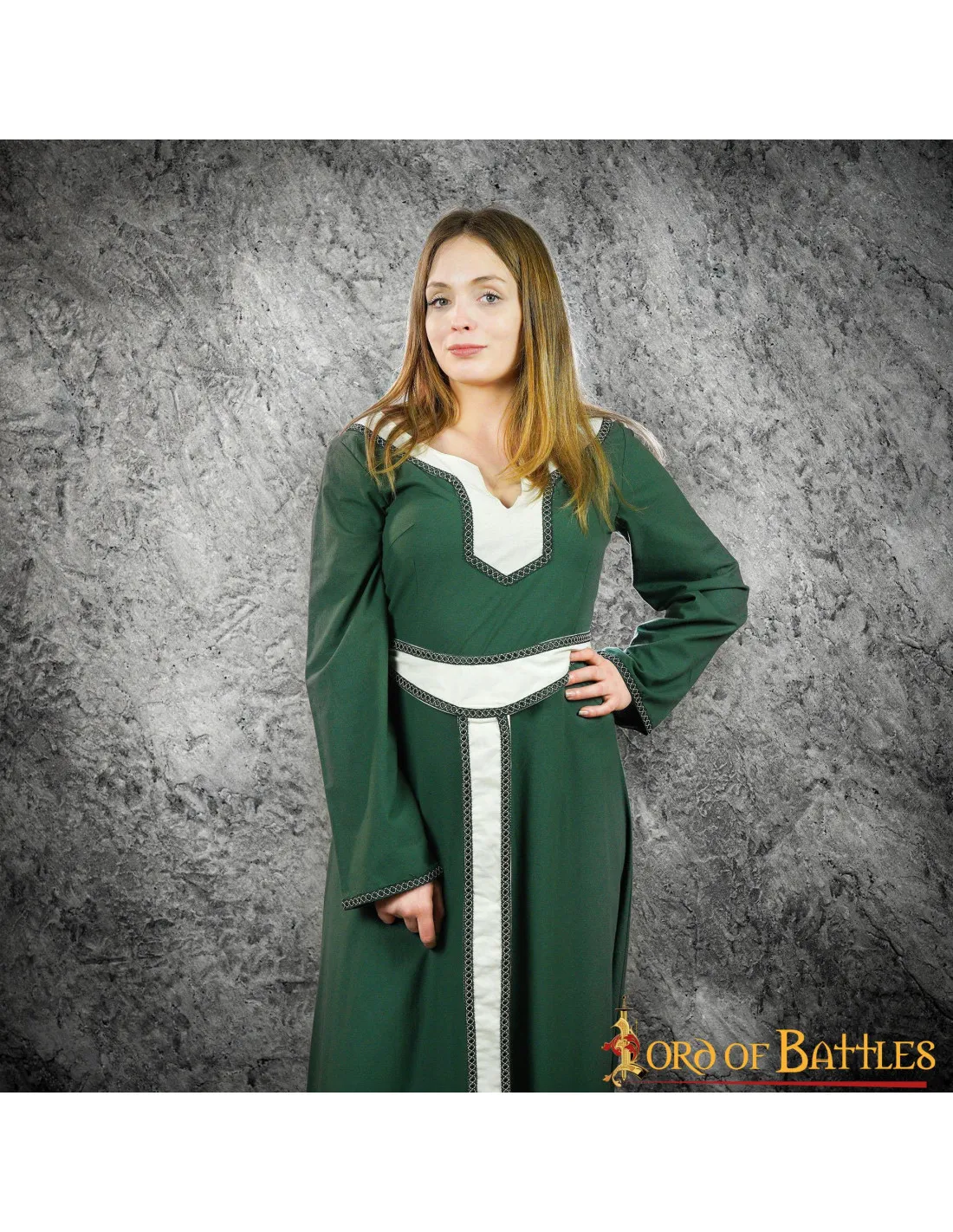 Robe Médiévale Femme Nairana - Vert ⚔️ Boutique Épées