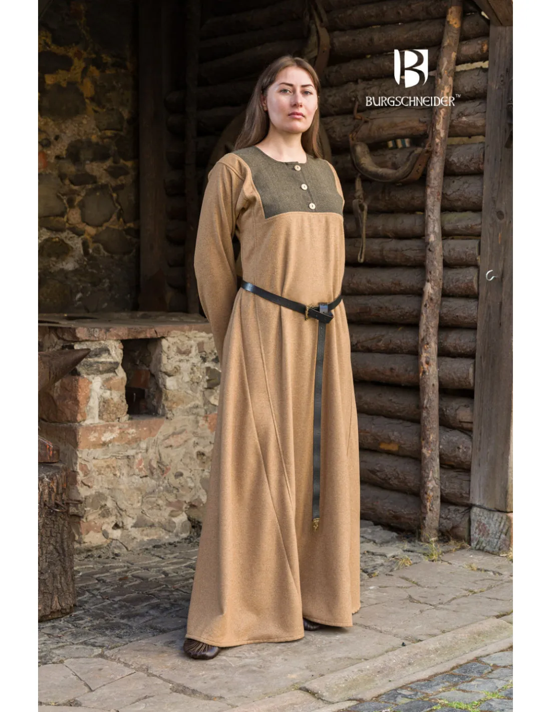 Robe médiévale modèle Rus Jadwiga, Camel ⚔️ Boutique Épées