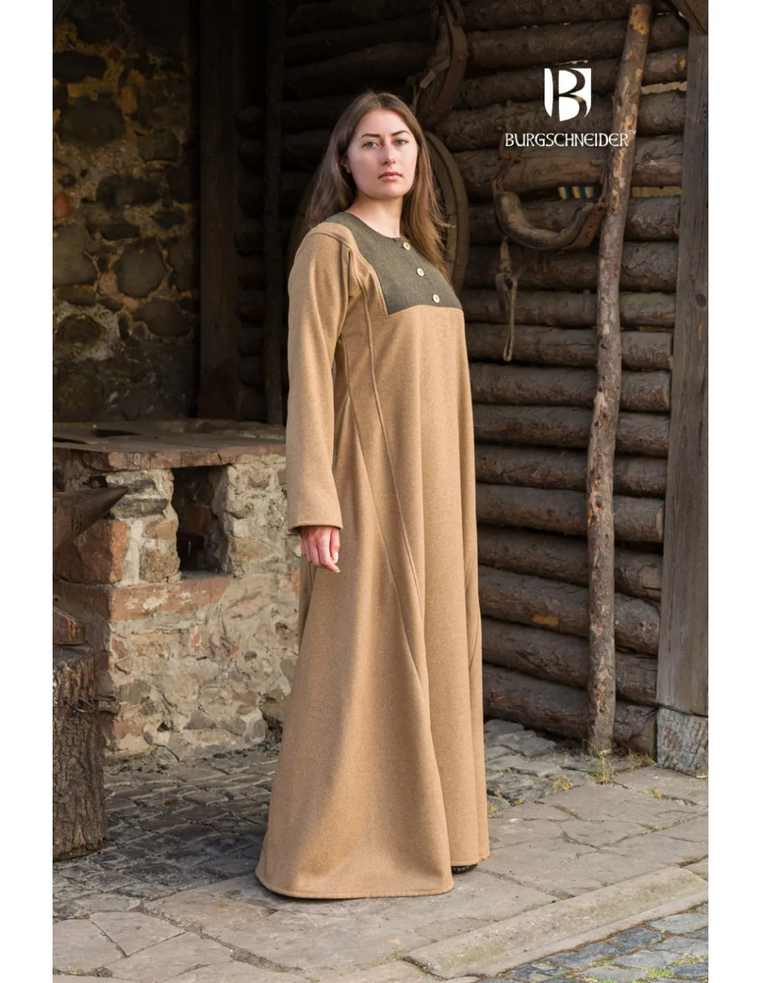 Robe médiévale modèle Rus Jadwiga, Camel ⚔️ Boutique Épées