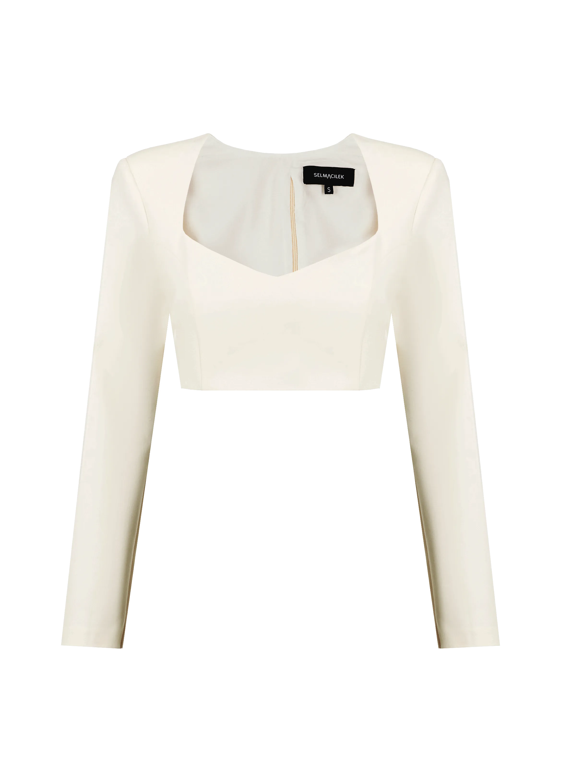 SELMACILEK  Top court col en coeur - Beige