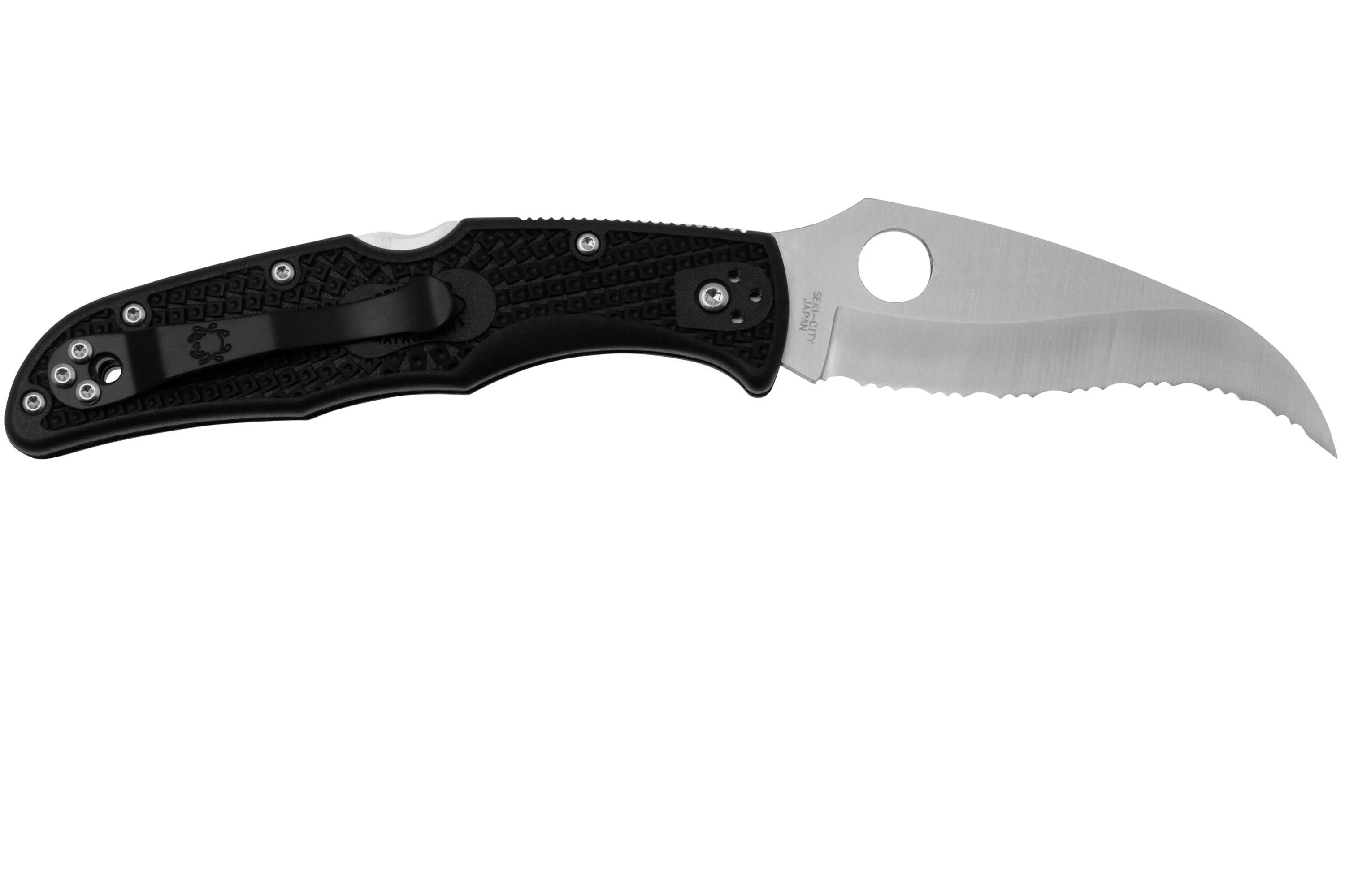 Spyderco Matriarch 2 C12SBK2 Black FRN, couteau de poche dentelé