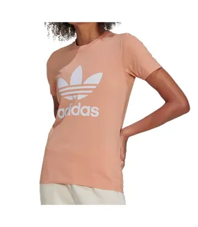 T-shirt Beige Femme Adidas Trefoil