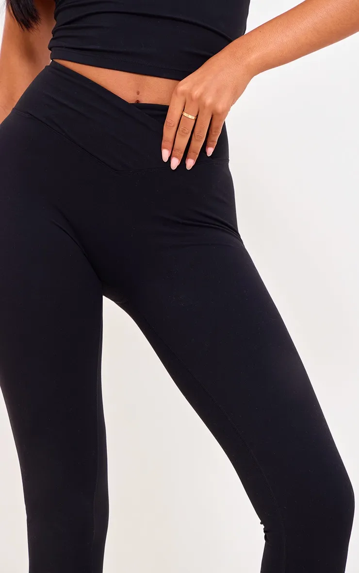 Tall Legging en sculpt noir à détail contour et portefeuille