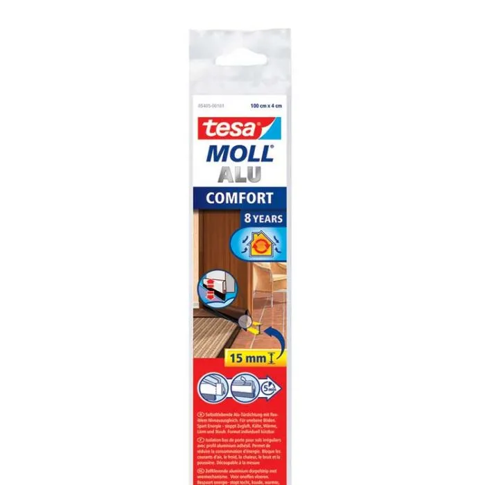 Tesamoll Comfort Alu Bas de Porte à Brosse avec Ressort, brun - 100 cm | MarketOnWeb