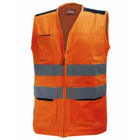 U-Power - Gilet multi fonctions orange haute visibilité SMART